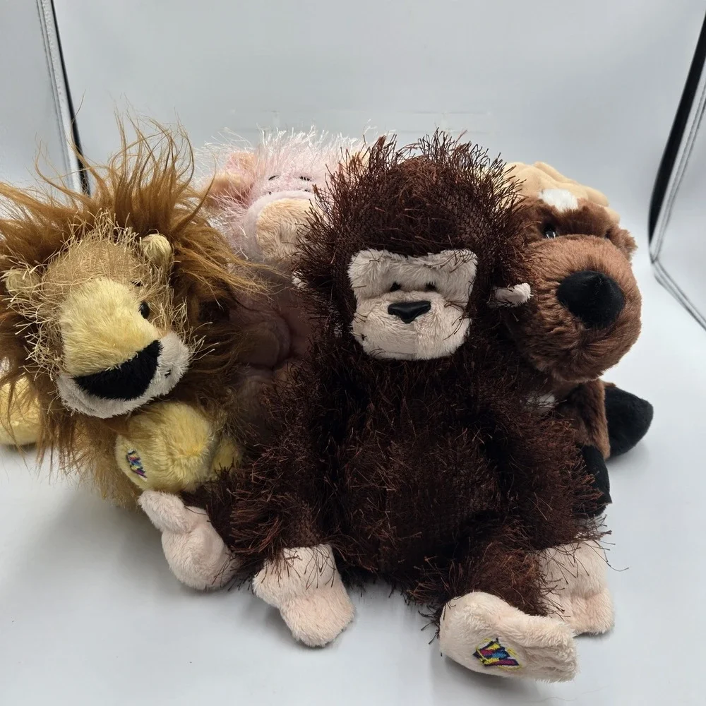 Ganz Webkinz Retired Lot Pig Moose Monkey Lion Stuffed Plush 8